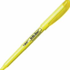 BIC Brite Liner Highlighters, Chisel Tip, Yellow, Box Of 12