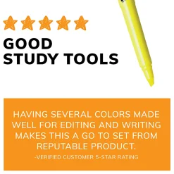 BIC Brite Liner Highlighters, Chisel Point, Yellow, Pack Of 5 Highlighters