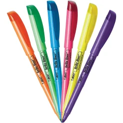 BIC Brite Liner Highlighters, Pocket Style, Chisel Tip, Assorted Colors, Box Of 12