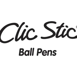 BIC Clic Stic Retractable Ballpoint Pens, Medium Point, 1.0 mm, White Barrel, Black Ink, Pack Of 12