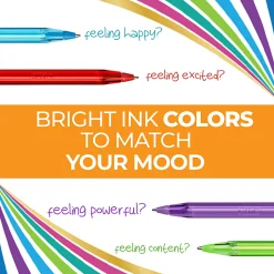 BIC Color Cues Pen Set, 10-Count Pack, Assorted Colors, Fun Color Pens for School Supplies, Includes BIC Cristal Xtra Smooth Ballpoint Pens