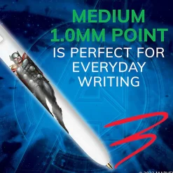 BIC 4-Color Marvel's Avengers Retractable Ballpoint Pens, Thor And Black Panther Edition, Medium Point, 1.0 mm, White Barrel - MMXREAP2-AST