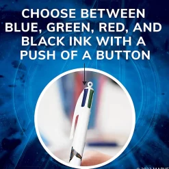 BIC 4-Color Marvel's Avengers Retractable Ballpoint Pens, Captain America And Iron Man Edition, Medium Point, 1.0 mm, White Barrel - MMXRABP2-AST