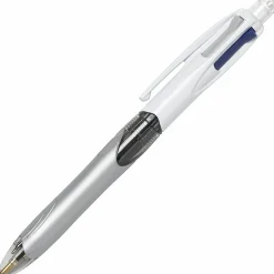BIC® 4-Color Pen/Pencil, #2HB Pencil Lead, 0.7 mm Medium Point, White/Gray/Black Barrel, Black/Blue/Red Ink