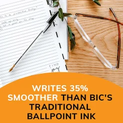 BIC® Cristal® Ballpoint Pens, Medium Point, 1.0 mm, Clear Barrel, Black Ink, Pack Of 12