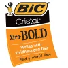 BIC® Cristal® Bold Ballpoint Pens, Extra Bold Point, 1.6 mm, Translucent Smoked Barrel, Black Ink, Pack Of 24 Pens