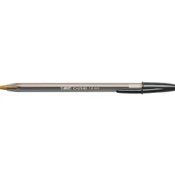 BIC® Cristal® Bold Ballpoint Pens, Extra Bold Point, 1.6 mm, Translucent Smoked Barrel, Black Ink, Pack Of 24 Pens