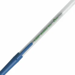 BIC Ecolutions Round Stic Ball Pens, Medium Point, 1.0 mm, 74% Recycled, Translucent Barrel, Blue Ink, Pack Of 50 Pens