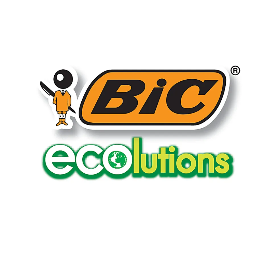 BIC Ecolutions Round Stic Ball Pens, Medium Point, 1.0 mm, 74% Recycled, Translucent Barrel, Blue Ink, Pack Of 50 Pens