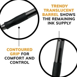 BIC Gelocity Gel Retractable Gel Ink Pens, Medium Point, 0.7 mm, Black Barrel, Black Ink, Pack Of 4 Pens