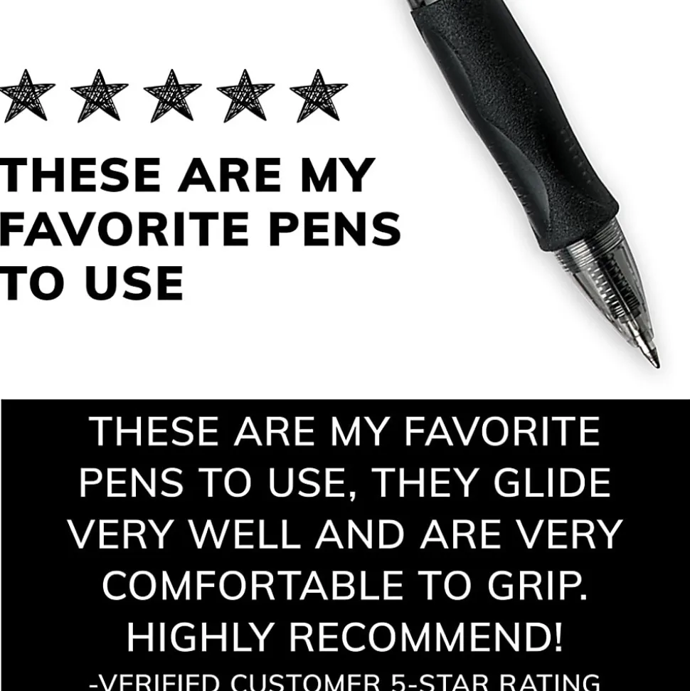 BIC Gelocity Gel Retractable Gel Ink Pens, Medium Point, 0.7 mm, Black Barrel, Black Ink, Pack Of 4 Pens