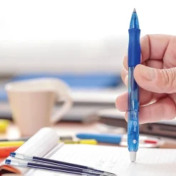 BIC Gelocity Original Long Lasting Retractable Gel Pens, Medium Point, 0.7 mm, Blue Barrel, Blue Ink, Pack Of 12