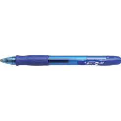 BIC Gelocity Original Long Lasting Retractable Gel Pens, Medium Point, 0.7 mm, Blue Barrel, Blue Ink, Pack Of 12