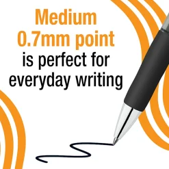 BIC Gelocity Pro Gel Pen, Retractable, Medium Point 0.7MM, Clear Barrel, Black Ink, Pack Of 4