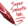 BIC Gelocity Quick-Dry Retractable Gel Pens, Medium Point, 0.7 mm, Red Barrel, Red Ink, Pack Of 4 Pens