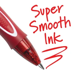 BIC Gelocity Quick-Dry Retractable Gel Pens, Medium Point, 0.7 mm, Red Barrel, Red Ink, Pack Of 4 Pens