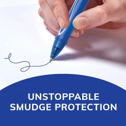 BIC Gelocity Quick Dry Retractable Gel Pens, Medium Point, 0.7 mm, Blue Barrel, Blue Ink, Pack Of 12