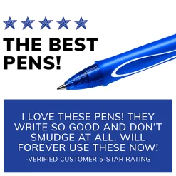 BIC Gelocity Quick Dry Retractable Gel Pens, Medium Point, 0.7 mm, Blue Barrel, Blue Ink, Pack Of 12