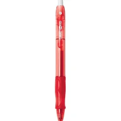 BIC Gelocity Retractable Gel Ink Pens, Medium Point, 0.7 mm, Red Barrel, Red Ink, Pack Of 12