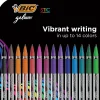BIC Gelocity Stic Gel Pens, Medium Point, 0.7 mm, Clear Barrel, Assorted Ink, Pack of 14 Pens