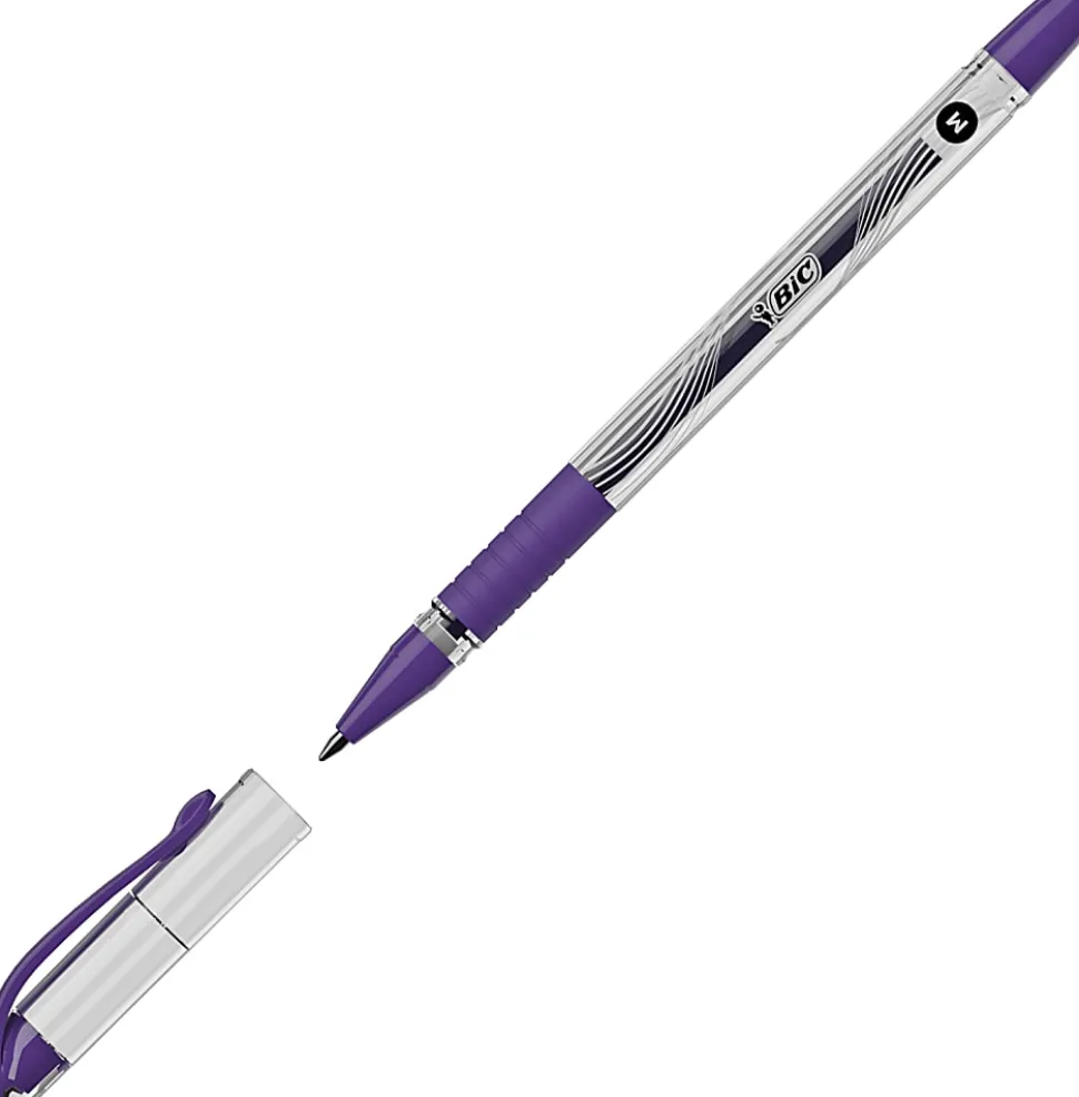BIC Gelocity Stic Gel Pens, Medium Point, 0.7 mm, Clear Barrel, Assorted Ink, Pack of 14 Pens