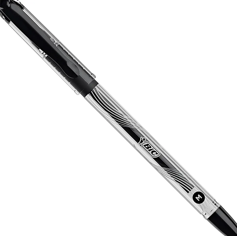 BIC Gelocity Stic Gel Pens, Medium Point, 0.7 mm, Clear Barrel, Assorted Ink, Pack of 14 Pens