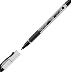 BIC Gelocity Stic Gel Pens, Medium Point, 0.7 mm, Clear Barrel, Black Ink, Pack of 8 Pens