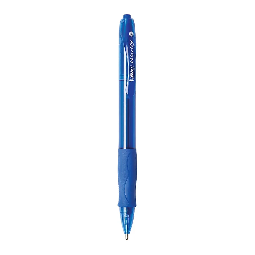BIC Glide Bold Ballpoint Pens, Bold Point, 1.6 mm, Translucent Barrel, Blue Ink, Pack Of 36
