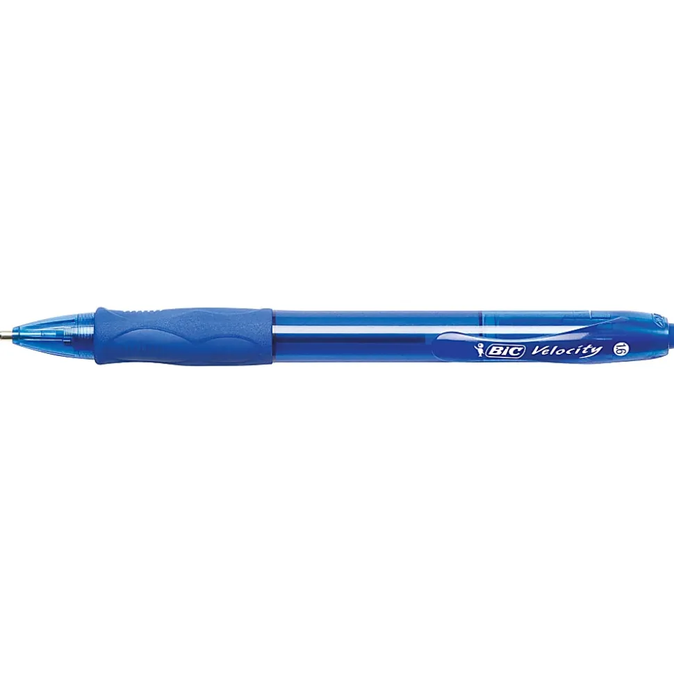 BIC® Glide Bold Ballpoint Pens, Bold Point, 1.6 mm, Translucent Barrel, Blue Ink, Pack Of 12 Pens