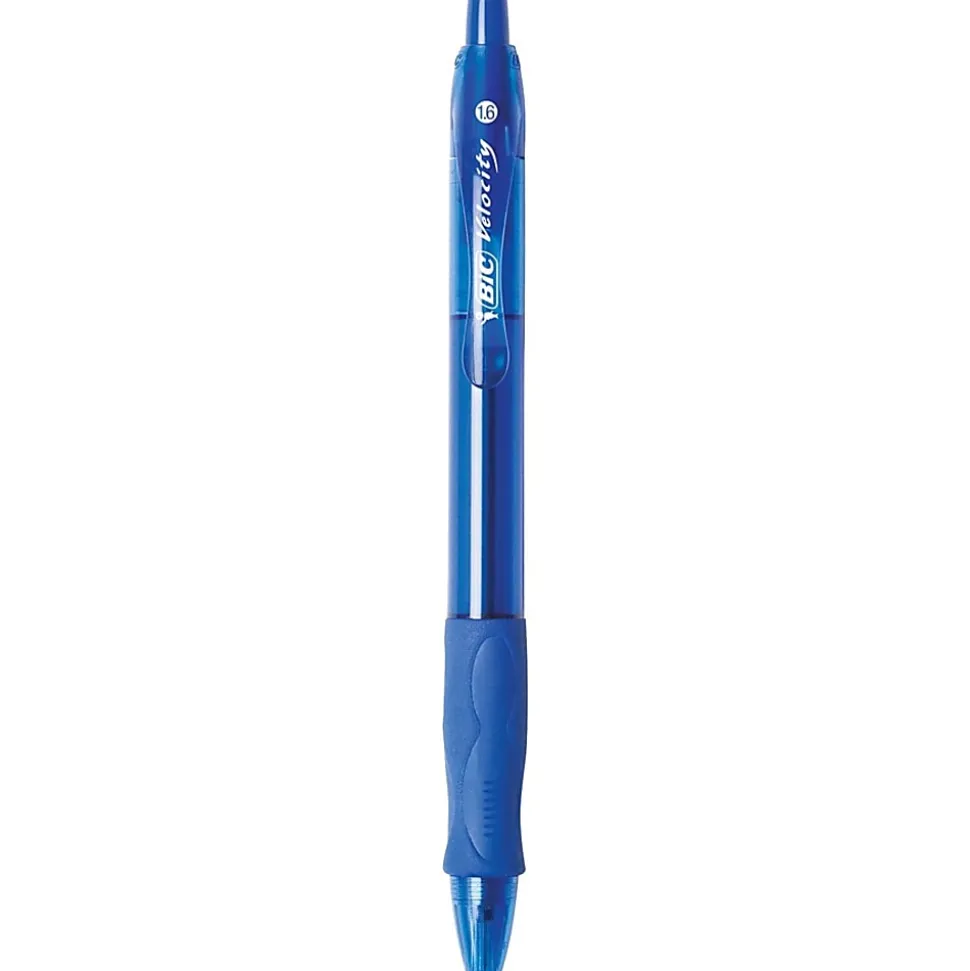 BIC® Glide Bold Ballpoint Pens, Bold Point, 1.6 mm, Translucent Barrel, Blue Ink, Pack Of 12 Pens