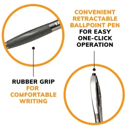 BIC Glide Retractable Ballpoint Pens, Medium Point, 1.0 mm, Clear Barrel, Black Ink, Pack Of 12