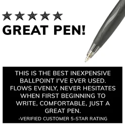 BIC Glide Retractable Ballpoint Pens, Medium Point, 1.0 mm, Clear Barrel, Black Ink, Pack Of 12