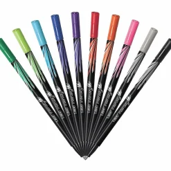 BIC® Intensity Fineliner Marker Pens, Fine Point, 0.4 mm, Assorted Ink Colors, Pack Of 10 Pens