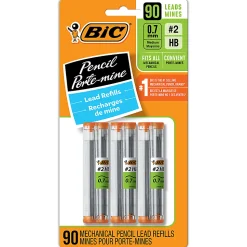 BIC Mechanical Pencil Lead Refills, 0.7 mm Medium Point for Smooth Writing, 90-Count Pack