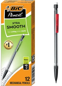 BIC Mechanical Pencils, Xtra Life, 0.7 mm, Black Barrel, Pack Of 12