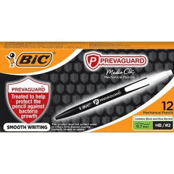 BIC® Prevaguard Mechanical Pencil with antimicrobial additive, 0.7 mm, #2, Black Barrel, Pack Of 12 Pencils
