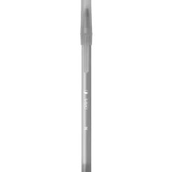 BIC® Prevaguard Round Stic Pens With Antimicrobial Additive, Medium Point, 1.0 mm, Black Barrel, Black Ink, Set Of 12 Pens