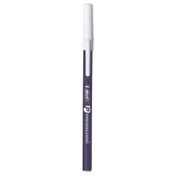 BIC® Prevaguard Round Stic Pens, Medium Point With Antimicrobial Additive, 1.0 mm, Blue Barrel, Blue Ink, Pack Of 12 Pens
