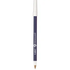 BIC® Prevaguard Round Stic Pens, Medium Point With Antimicrobial Additive, 1.0 mm, Blue Barrel, Blue Ink, Pack Of 12 Pens