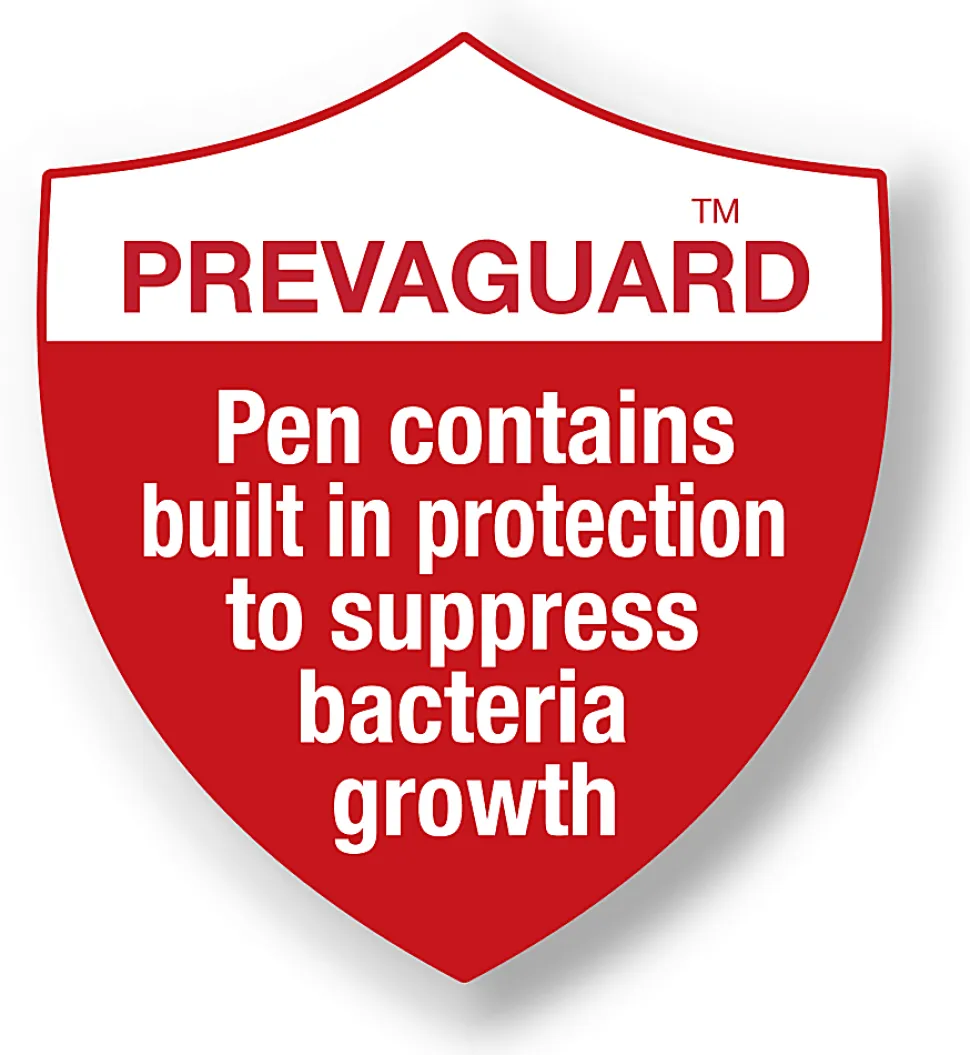 BIC® Prevaguard Round Stic Pens With Antimicrobial Additive, Medium Point, 1.0 mm, Blue Barrel, Blue Ink, Pack Of 60 Pens