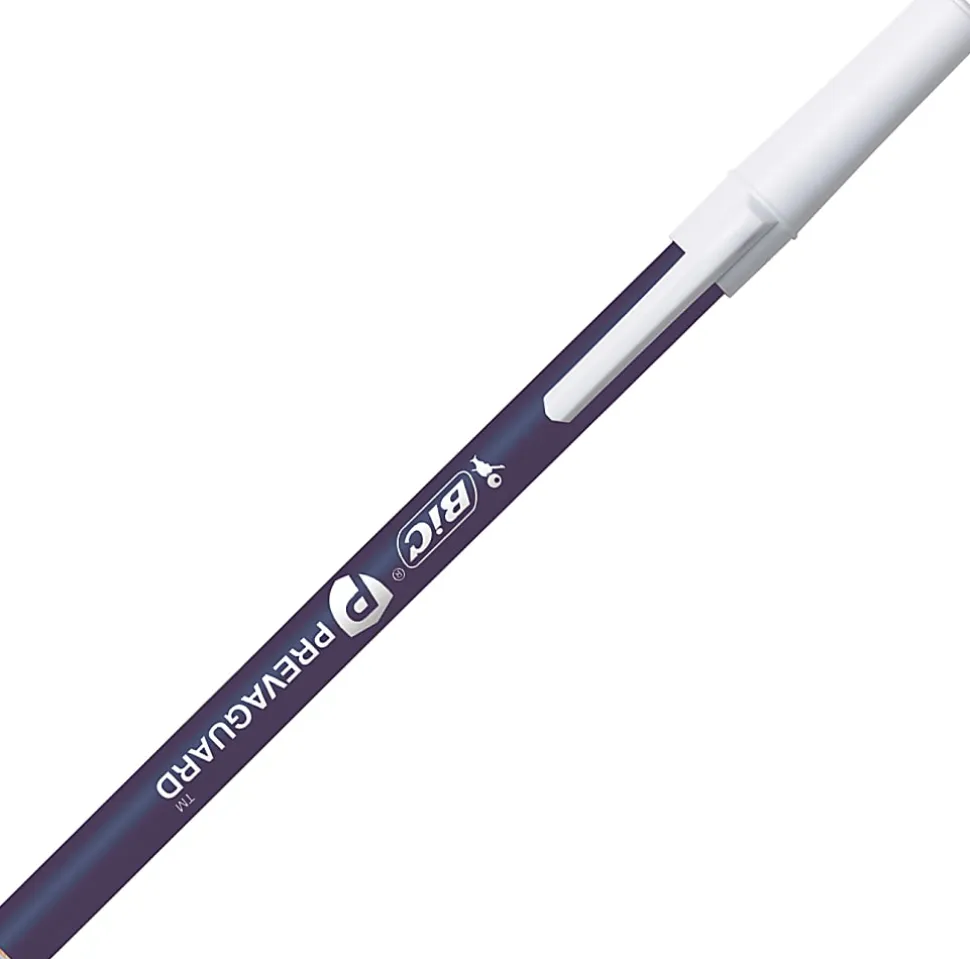 BIC® Prevaguard Round Stic Pens With Antimicrobial Additive, Medium Point, 1.0 mm, Blue Barrel, Blue Ink, Pack Of 60 Pens