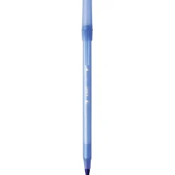 BIC® Prevaguard Round Stic Pens With Antimicrobial Additive, Medium Point, 1.0 mm, Blue Barrel, Blue Ink, Pack Of 60 Pens