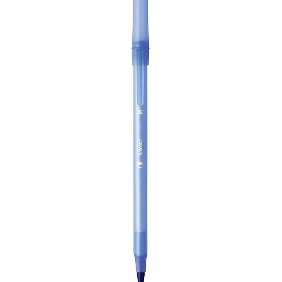 BIC® Prevaguard Round Stic Pens With Antimicrobial Additive, Medium Point, 1.0 mm, Blue Barrel, Blue Ink, Pack Of 60 Pens