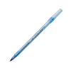 BIC® Round Stic® Ballpoint Pens, Fine Point, 0.8 mm, Translucent Barrel, Blue Ink, Pack Of 12