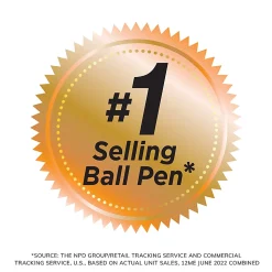 BIC Round Stic Ballpoint Pens, Medium Point, 1.0 mm, Translucent Barrel, Black Ink, Pack Of 60 Pens