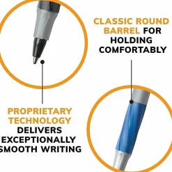 BIC® Round Stic® Grip Xtra-Comfort Ballpoint Pens, Medium Point, 1.2 mm, Assorted Barrels, Assorted Ink Colors, Box Of 36
