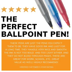 BIC Round Stic Xtra Life Ballpoint Pens, Medium Point, 1.0mm, Translucent Blue Barrel, Blue Ink, Pack Of 10