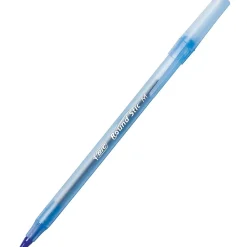 BIC Round Stic Xtra Life Ballpoint Pens, Medium Point, 1.0 mm, Translucent Barrel, Blue Ink, Pack Of 36 Pens