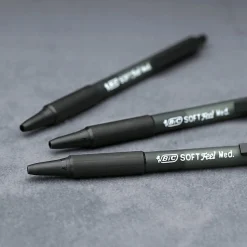 BIC Soft Feel Retractable Ball Point Pen, Medium Point, 1.0MM, Black, Pack Of 18
