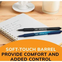 BIC® SoftFeel Retractable Ballpoint Pens, Medium Point, 1.0 mm, Assorted Barrels, Assorted Ink Colors, Box Of 36